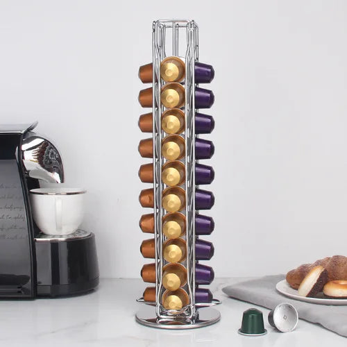 40 Pod Gold Coffee Capsules Nespresso Coffee Pods Holder Rotating Rack